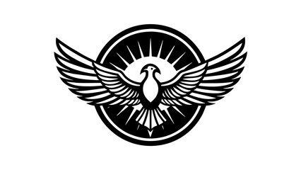  a-vulture-icon-in-circle-logo vector illustration