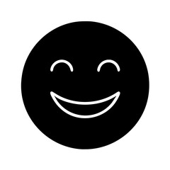 Happy Smiling emoji icon vector graphic element symbol illustration on a Transparent Background