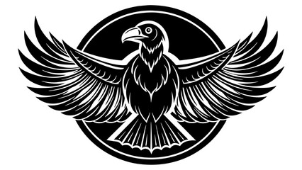  a-vulture-icon-in-circle-logo vector illustration