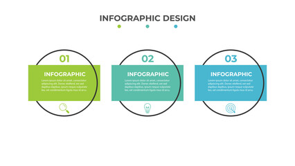 Fototapeta premium Timeline infographic design with circle for business template. Vector 3 steps.
