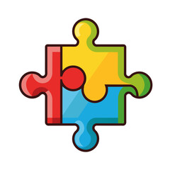 colorfull puzzle art drawn on white background