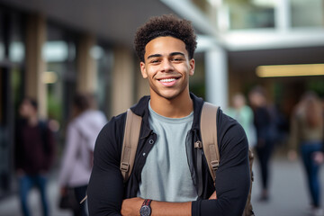 Fototapeta premium Generative AI photo of beautiful student learning and education concept