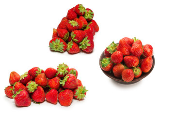 Strawberry. Fresh berries macro. Isolated on white.
