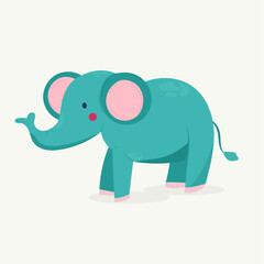 Cute cartoon elephant illustration on isolated background. Children's cartoon animals vector. For characters of children's cartoons, books, posters.
