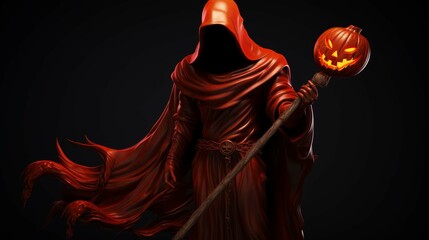Crimson Specter  Pumpkin King's Halloween Vigil  - obrazy, fototapety, plakaty