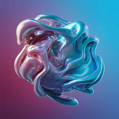 Obraz premium Futuristic Holo Abstract 3D Shapes: Engaging the Future