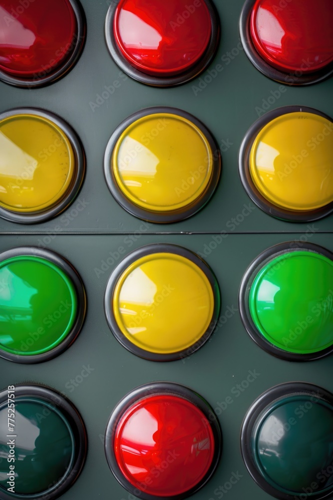 Poster close up of a traffic light, suitable for transportation concepts