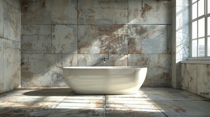 Loft Style Bathroom with Concrete Floor