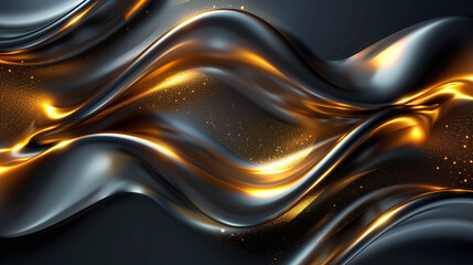 abstract black and golden waves background