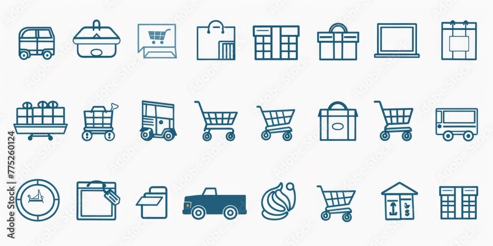 Poster various items displayed on a clean white background, suitable for product showcases