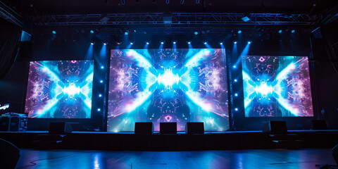 Stage and led blurred screen.  - obrazy, fototapety, plakaty