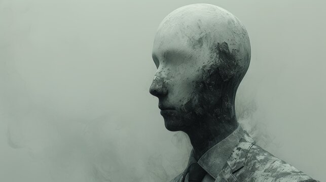 Surreal portrait of a faceless man