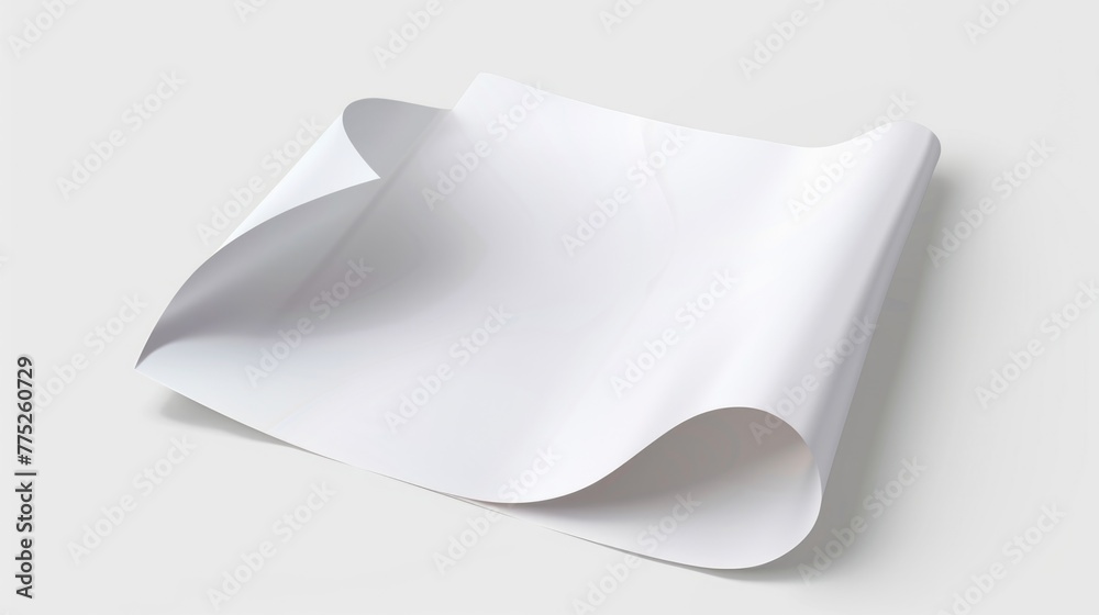 Poster Clean and simple image of white paper on a white surface. Suitable for various design projects