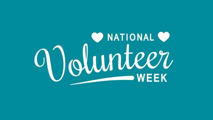 National Volunteer Week Text Animation. Great for National Volunteer Week Celebrations with transparent background, for banner, social media feed wallpaper stories