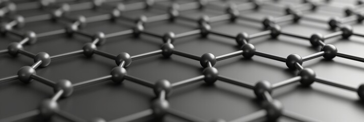 Detailed visualization of a graphene atomic structure, showcasing the arrangement of carbon atoms