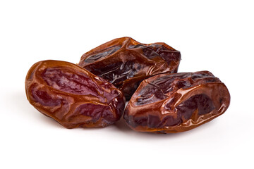 Raw Organic Medjool Dates, isolated on white background