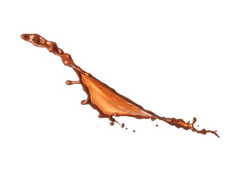 Splashes of hot chocolate on white background