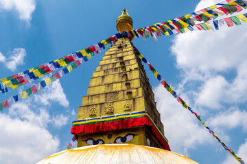 nepalese style stupa at kathmandu street	 - 775267108