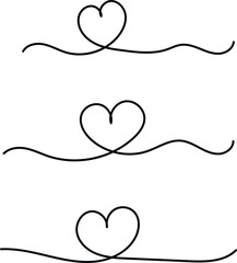 Heart. Continuous line art drawing. Hand drawn doodle vector illustration in a continuous line.