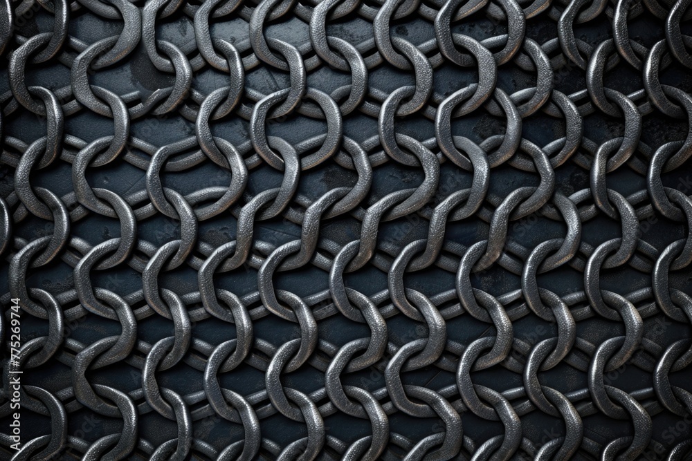 Poster close up of a bunch of metal chains. suitable for industrial or security concepts