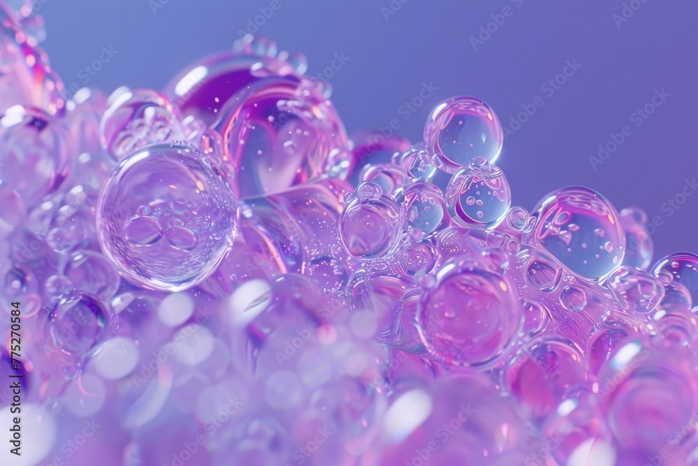 Poster A close-up view of multiple bubbles. Great for backgrounds or product design