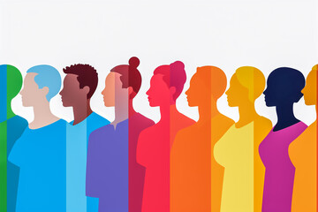 Concept illustration for Diversity. Stylish Flat Design image on white background. A community where people of different races, genders, and diverse values coexist.