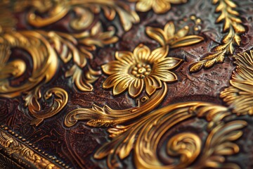 Artistic Hardcover Book with Gold Leaf Detail
