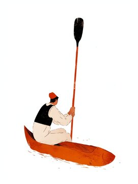 recommend clip art: Affirmation Gondolier Aesthetic Illustration Generative AI