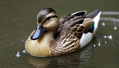 a-duck-with-water-droplets-on-its-feathers-upscaled_4 - obrazy, fototapety, plakaty