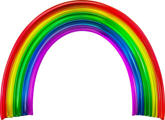 Wooden rainbow arch cut out on transparent background