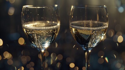 Two glasses of wine placed next to each other. Suitable for wine tasting events