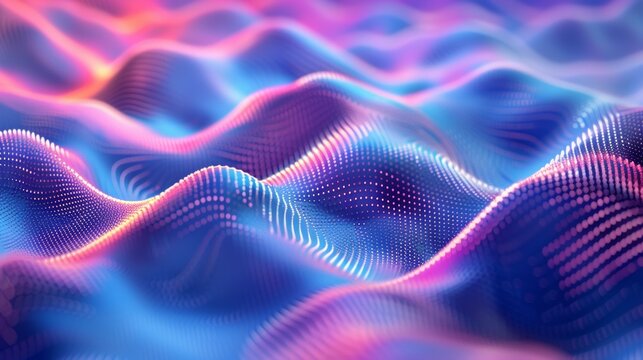 A close up of a colorful wavy pattern on the surface, AI