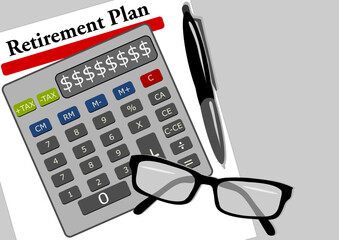 Retirement planning dollar signs