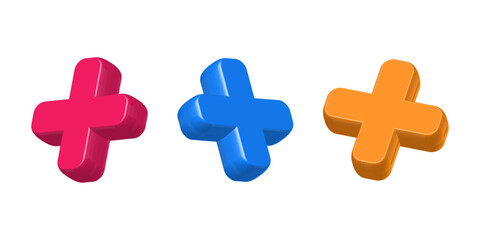 Fototapeta premium vector 3d plus symbols isolated