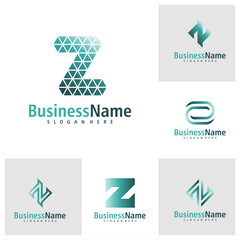 Set of Letter Z logo design vector. Creative Initial Z logo concepts template