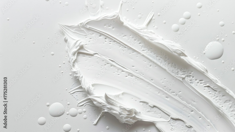 Poster close up view of white paint on a surface, suitable for backgrounds and textures