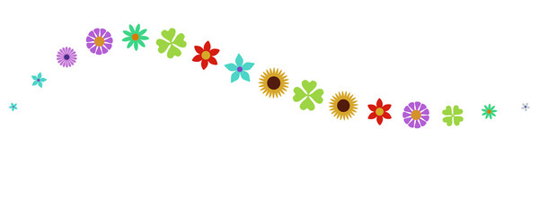 Colorful flower curve. 3d rendering.	