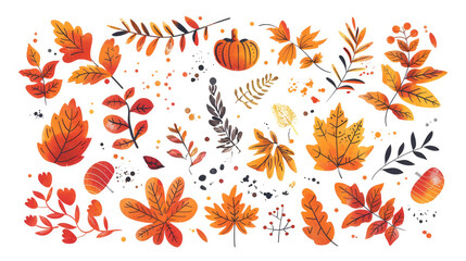 A collection of colorful autumn leaves, perfect for fall-themed designs