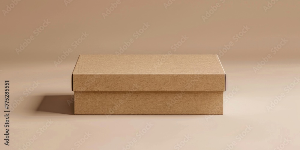 Poster a brown box sitting on top of a table, suitable for various concepts