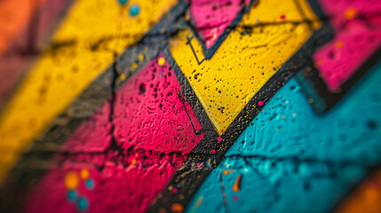 Graffiti on a textured wall, abstract urban street art, colorful and creative background