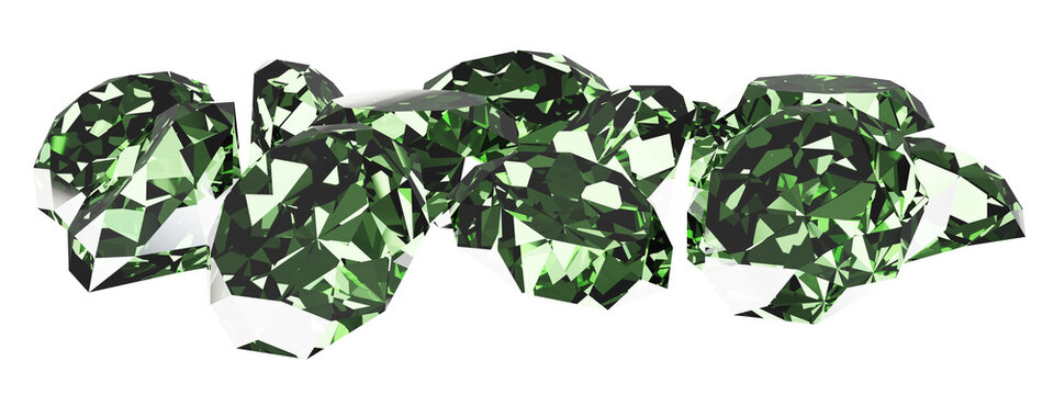 The pile of diamonds Illustration. 3d rendering.	