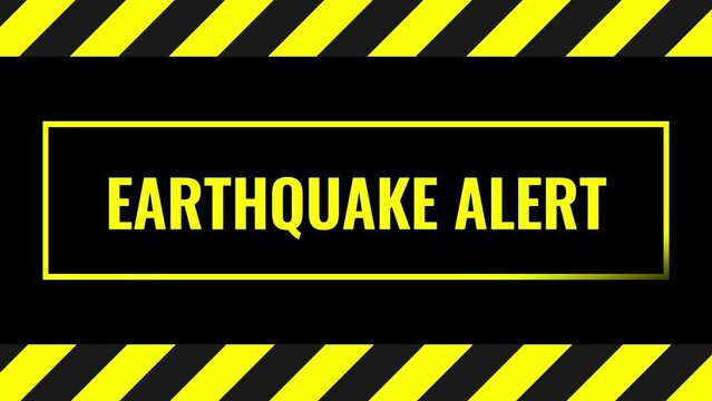 earthquake alert with animation text video screen background