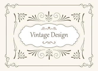 Ornamental Frame. Retro Luxury Invitation, Vintage Ornament, Greeting Card Vector Template. Royal Certificate. Vintage Background..eps
