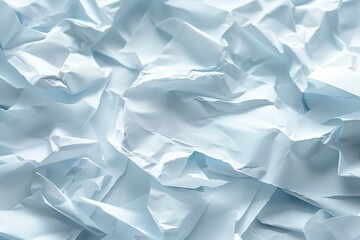 Fototapeta premium A full-frame image showcasing the chaotic texture of crumpled blue paper with shadows and highlights