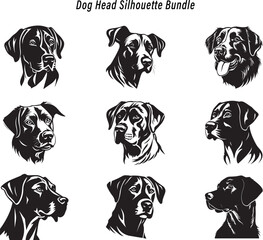 Dog Head Silhouette Bundle