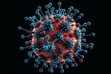 A close up of a virus with many spikes