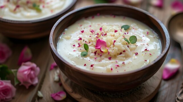 Egyptian dish of Roses by zeb laban, rice and milk pudding