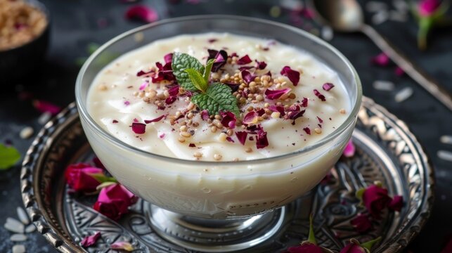 Egyptian dish of Roses by zeb laban, rice and milk pudding