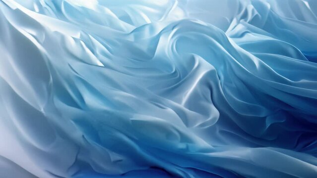 Elegant blue satin fabric with luxurious texture waves. Abstract background concept 