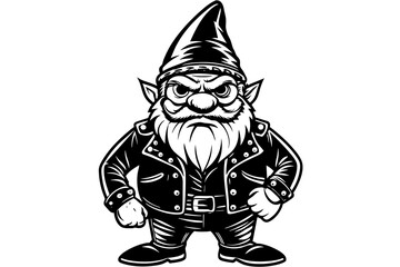 gnome-de-jardin muy serio diciendo vector illustration 